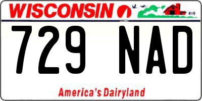 WI license plate 729NAD