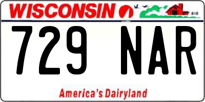 WI license plate 729NAR