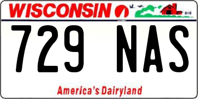 WI license plate 729NAS