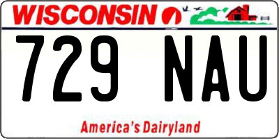 WI license plate 729NAU
