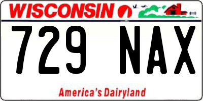 WI license plate 729NAX