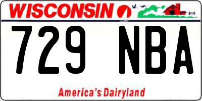 WI license plate 729NBA