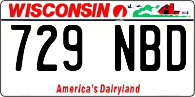 WI license plate 729NBD