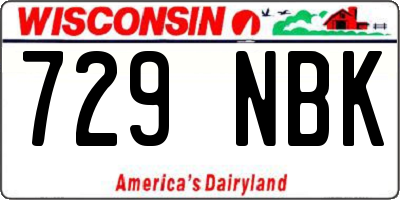 WI license plate 729NBK