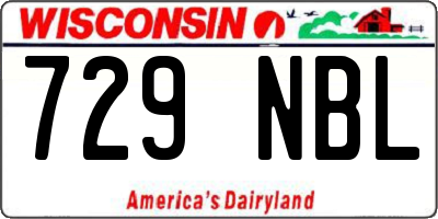WI license plate 729NBL