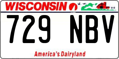 WI license plate 729NBV