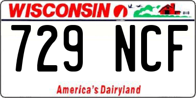 WI license plate 729NCF