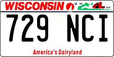 WI license plate 729NCI