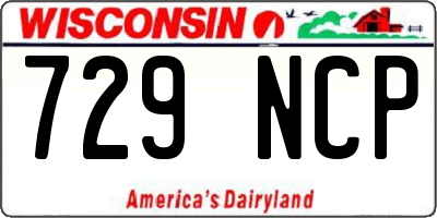 WI license plate 729NCP
