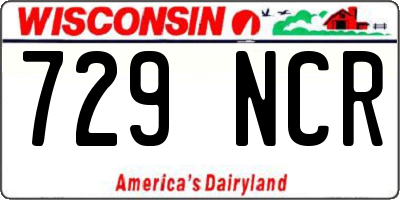 WI license plate 729NCR