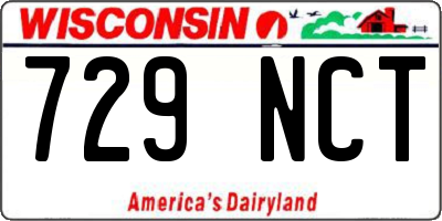WI license plate 729NCT