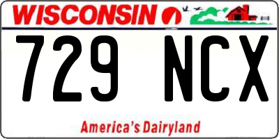 WI license plate 729NCX