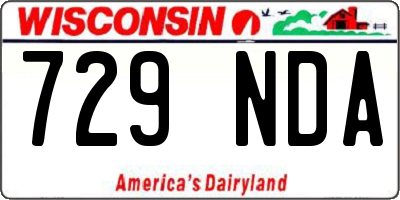 WI license plate 729NDA