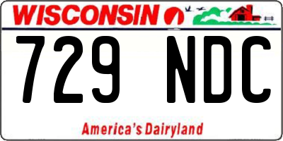 WI license plate 729NDC