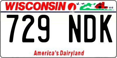 WI license plate 729NDK
