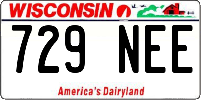 WI license plate 729NEE