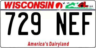 WI license plate 729NEF