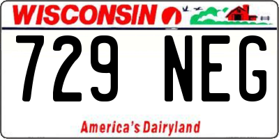 WI license plate 729NEG