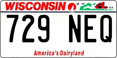 WI license plate 729NEQ