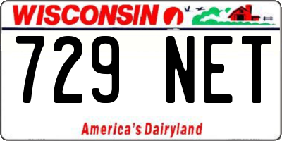 WI license plate 729NET