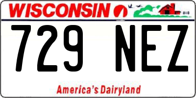 WI license plate 729NEZ