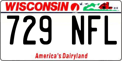 WI license plate 729NFL