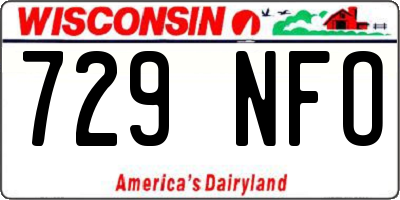 WI license plate 729NFO