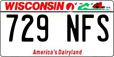 WI license plate 729NFS