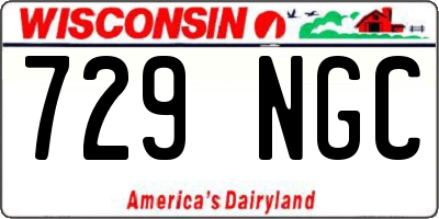WI license plate 729NGC