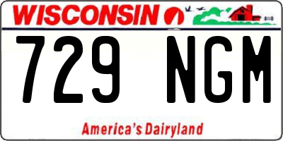 WI license plate 729NGM