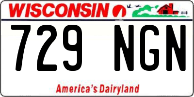 WI license plate 729NGN