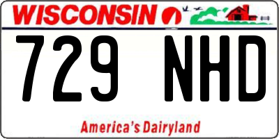 WI license plate 729NHD