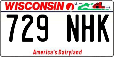 WI license plate 729NHK