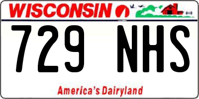 WI license plate 729NHS