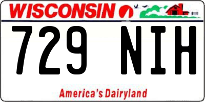 WI license plate 729NIH