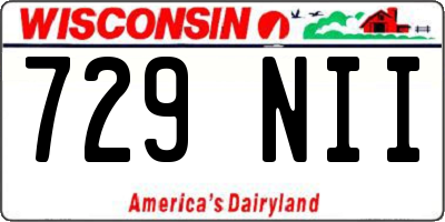 WI license plate 729NII