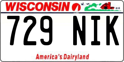 WI license plate 729NIK