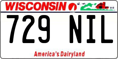 WI license plate 729NIL