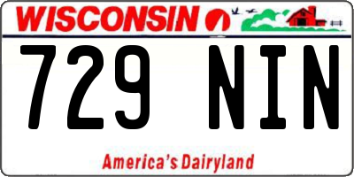 WI license plate 729NIN