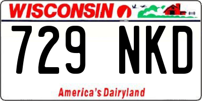 WI license plate 729NKD