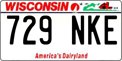 WI license plate 729NKE