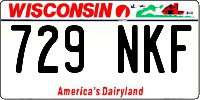 WI license plate 729NKF
