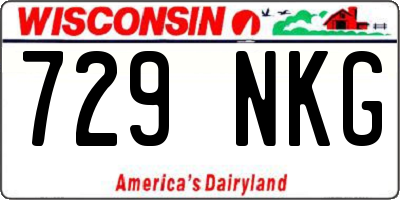 WI license plate 729NKG