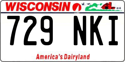 WI license plate 729NKI