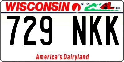 WI license plate 729NKK