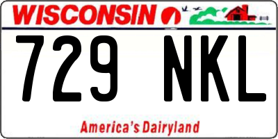 WI license plate 729NKL