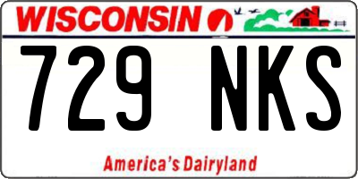 WI license plate 729NKS