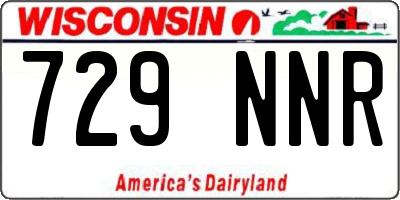 WI license plate 729NNR
