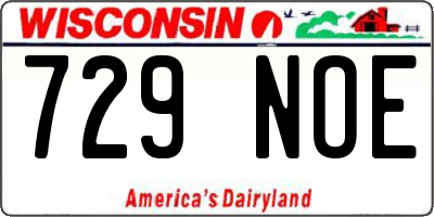 WI license plate 729NOE