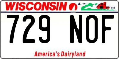 WI license plate 729NOF